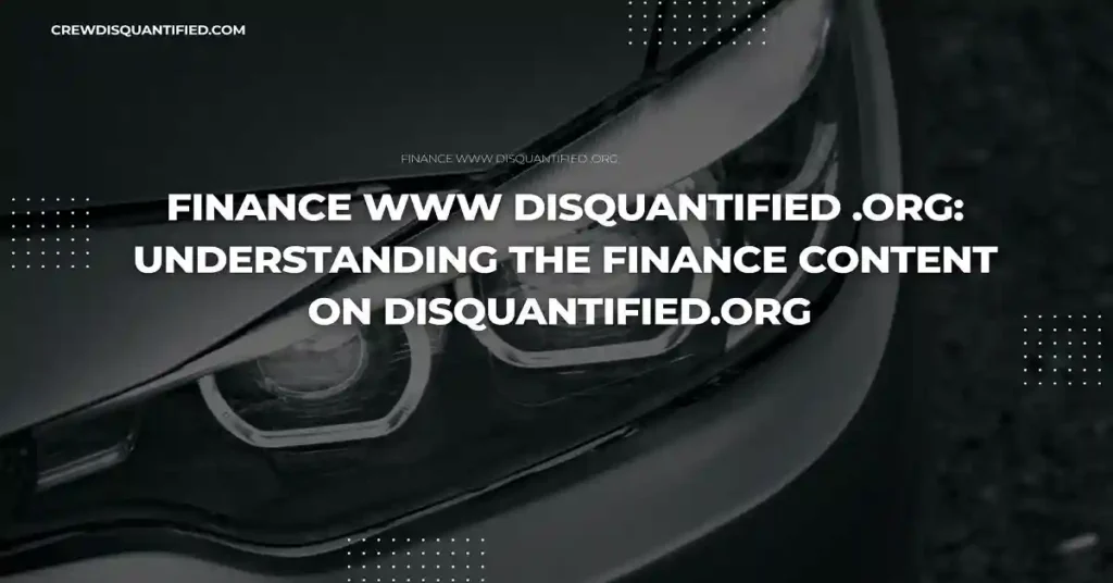 finance www disquantified .org